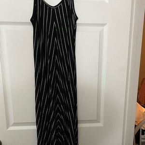 Black pant jumper with bell sides black and white